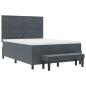 Preview: Boxspringbett mit Matratze & Bank Dunkelgrau 160x200 cm Velours