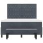 Preview: Boxspringbett mit Matratze & Bank Dunkelgrau 160x200 cm Velours