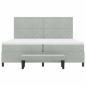 Preview: Boxspringbett mit Matratze & Bank in Hellgrau 200x200 cm aus Samt