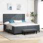 Preview: ARDEBO.de - Boxspringbett mit Matratze & Bank Dunkelgrau 200x200 cm Samt