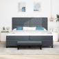Preview: Boxspringbett mit Matratze & Bank Dunkelgrau 200x200 cm Samt