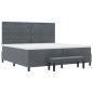 Preview: Boxspringbett mit Matratze & Bank Dunkelgrau 200x200 cm Samt