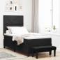 Preview: ARDEBO.de - Boxspringbett mit Matratze & Bank Schwarz 90x190 cm Samt