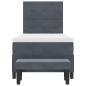 Preview: Boxspringbett mit Matratze & Bank Dunkelgrau 90x200 cm Samt