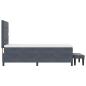 Preview: Boxspringbett mit Matratze & Bank Dunkelgrau 90x200 cm Samt