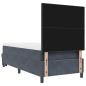 Preview: Boxspringbett mit Matratze & Bank Dunkelgrau 90x200 cm Samt
