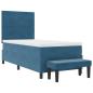 Preview: ARDEBO.de - Boxspringbett mit Matratze & Bank Dunkelblau 90x200 cm Samt