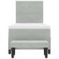 Preview: Boxspringbett mit Matratze & Bank Hellgrau 100x200 cm Samt