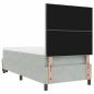Preview: Boxspringbett mit Matratze & Bank Hellgrau 100x200 cm Samt