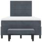 Preview: Boxspringbett mit Matratze & Bank Dunkelgrau 120x200 cm Samt