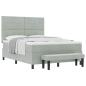 Preview: Boxspringbett mit Matratze & Bank Hellgrau 140x190 cm Samt