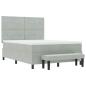 Preview: Boxspringbett mit Matratze & Bank Hellgrau 140x190 cm Samt
