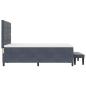 Preview: Boxspringbett mit Kopfteil Dunkelgrau 190 x 140 cm Samt