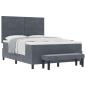 Preview: Boxspringbett mit Kopfteil Dunkelgrau 190 x 140 cm Samt