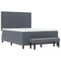 Preview: Boxspringbett mit Kopfteil Dunkelgrau 190 x 140 cm Samt