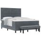Preview: Boxspringbett mit Matratze & Bank Dunkelgrau 160x200 cm Samt