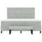 Preview: Boxspringbett mit Matratze & Bank Hellgrau 180x200 cm Samt
