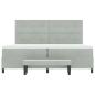 Preview: Boxspringbett mit Matratze & Bank Hellgrau 200x200 cm Samt
