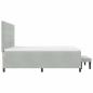 Preview: Boxspringbett mit Matratze & Bank Hellgrau 200x200 cm Samt