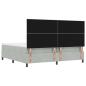 Preview: Boxspringbett mit Matratze & Bank Hellgrau 200x200 cm Samt