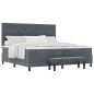 Preview: Boxspringbett mit Matratze & Bank Dunkelgrau 200x200 cm Samt