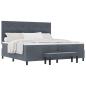 Preview: Boxspringbett mit Matratze & Bank Dunkelgrau 200x200 cm Samt