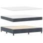 Preview: Boxspringbett mit Matratze & Bank Dunkelgrau 200x200 cm Samt