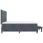 Preview: Boxspringbett mit Matratze & Bank Dunkelgrau 200x200 cm Samt