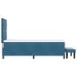Preview: Boxspringbett mit Matratze & Bank Dunkelblau 80x200 cm Samt