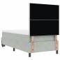 Preview: Boxspringbett mit Matratze & Bank Hellgrau 90x190 cm Samt