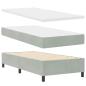 Preview: Boxspringbett mit Matratze & Bank Hellgrau 90x190 cm Samt