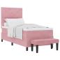 Preview: Rosa Boxspringbett mit Matratze & Bank 90x190 cm Samt