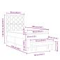Preview: Rosa Boxspringbett mit Matratze & Bank 90x190 cm Samt