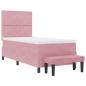Preview: Rosa Boxspringbett mit Matratze & Bank 90x190 cm Samt