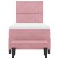 Preview: Rosa Boxspringbett mit Matratze & Bank 90x190 cm Samt
