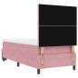 Preview: Rosa Boxspringbett mit Matratze & Bank 90x190 cm Samt