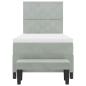 Preview: Boxspringbett mit Matratze & Bank Hellgrau 90x200 cm Samt