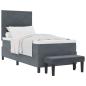 Preview: Boxspringbett mit Matratze & Bank Dunkelgrau 100x200 cm Velvet