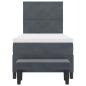 Preview: Boxspringbett mit Matratze & Bank Dunkelgrau 100x200 cm Velvet