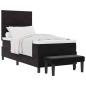 Preview: Boxspringbett mit Matratze & Bank Schwarz 100x200 cm Samt
