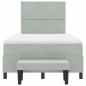 Preview: Boxspringbett mit Matratze & Bank Hellgrau 120x200 cm Samt