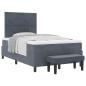 Preview: Boxspringbett mit Matratze & Bank Dunkelgrau 120x200 cm Samt
