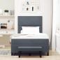 Preview: Boxspringbett mit Matratze & Bank Dunkelgrau 120x200 cm Samt