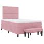 Preview: Boxspringbett mit Matratze & Bank Rosa 120x200 cm Samt