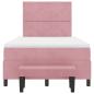 Preview: Boxspringbett mit Matratze & Bank Rosa 120x200 cm Samt