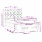 Preview: Boxspringbett mit Matratze & Bank Hellgrau 140x200 cm Samt