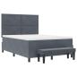 Preview: Boxspringbett mit Matratze & Bank Dunkelgrau 140x200 cm Samt