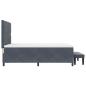 Preview: Boxspringbett mit Matratze & Bank Dunkelgrau 140x200 cm Samt