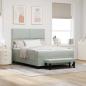 Preview: ARDEBO.de - Boxspringbett mit Matratze & Bank Hellgrau 160x200 cm Samt
