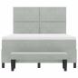 Preview: Boxspringbett mit Matratze & Bank Hellgrau 160x200 cm Samt